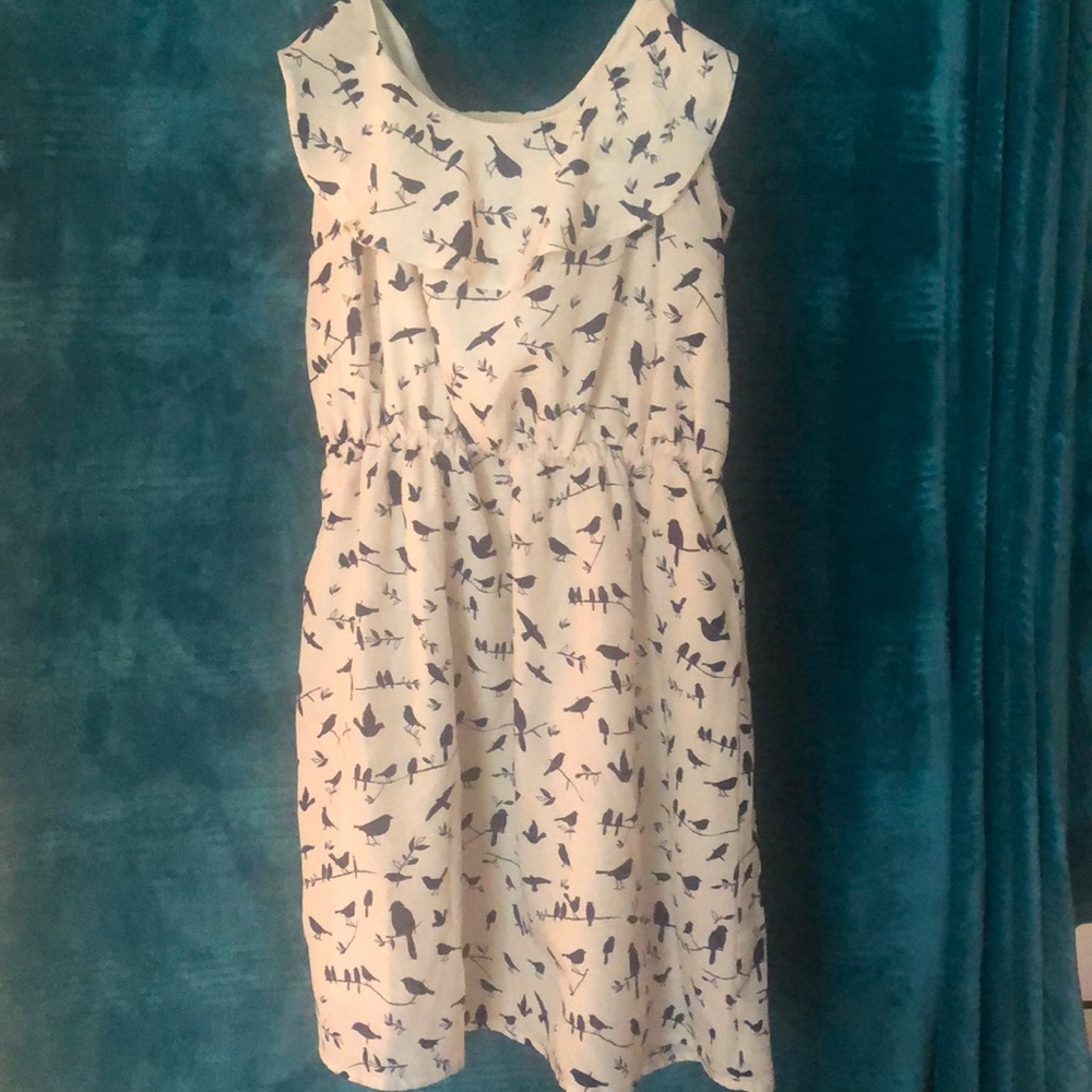 White Flowey Knee Length Dress